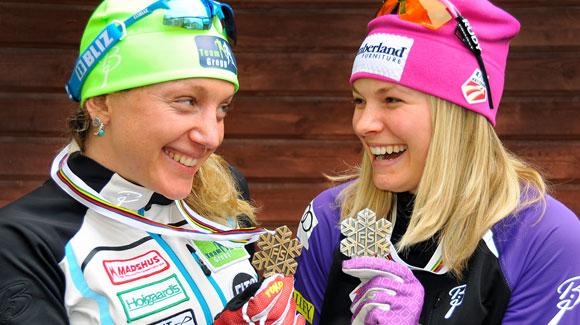The women's cross country team put up strong performances in 2015, including two World Championship medals from Caitlin Gregg (left) and Jessie Diggins.