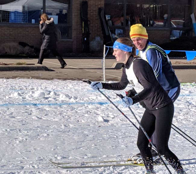 Giulia Johnson (69) in the 8km race and Rick Neier in the 12km racing to the finish