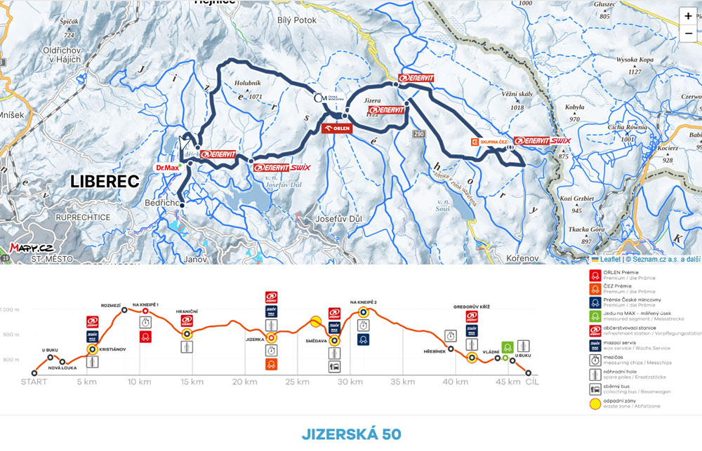 Jizerska 50 race course