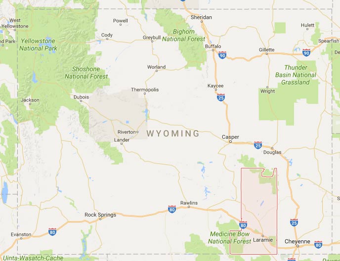 Albany County is in southeastern Wyoming and includes the city of Laramie.